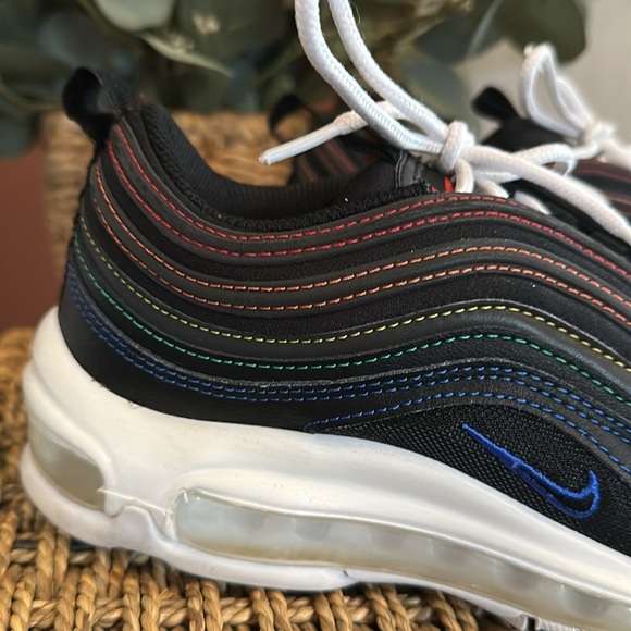 Nike | Air Max 97 | women’s | black | rainbow stitching | 6.5 | tennis Shoes - Picture 6 of 15